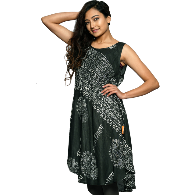 Kleid "Om" - leichtes Sommerkleid - ärmelloses Ethno Kleid aus feiner Baumwolle