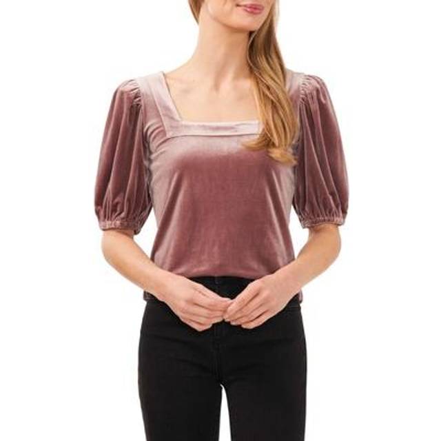 Cece Square Neck Short Puff Sleeve Top