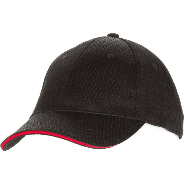 Chef Works Cool Vent Baseball Cap Black with Red