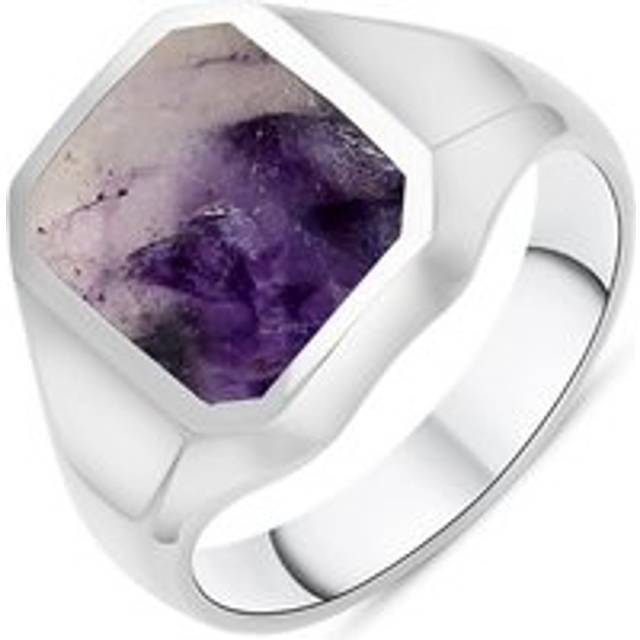 Sterling Silver Blue John Cut Corner Signet Ring