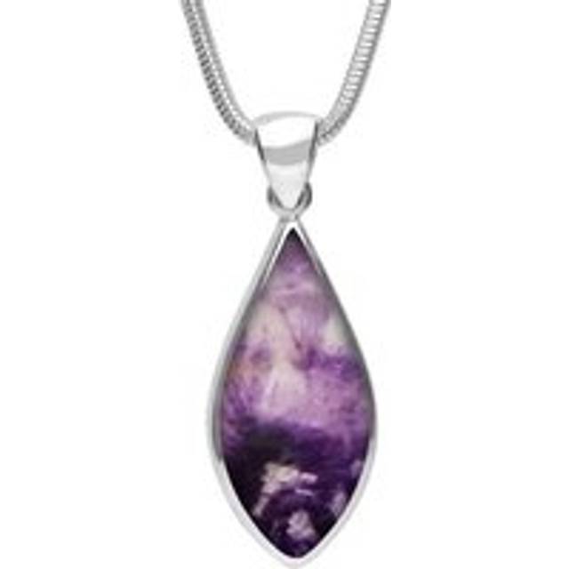 Sterling Silver Blue John Pointed Pear Necklace