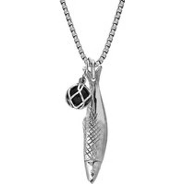 Sterling Silver Emma Stothard Silver Darling Whitby Jet Float Small Charm Necklace