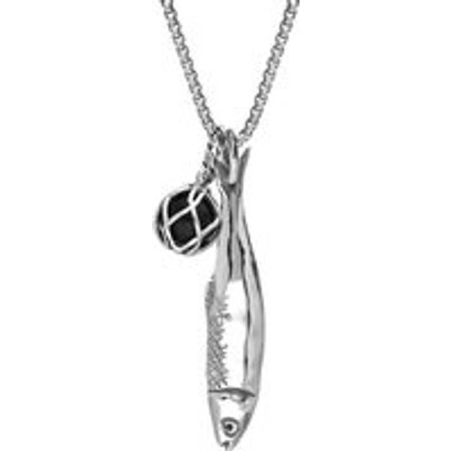 Sterling Silver Emma Stothard Silver Darling Whitby Jet Float Medium Charm Necklace