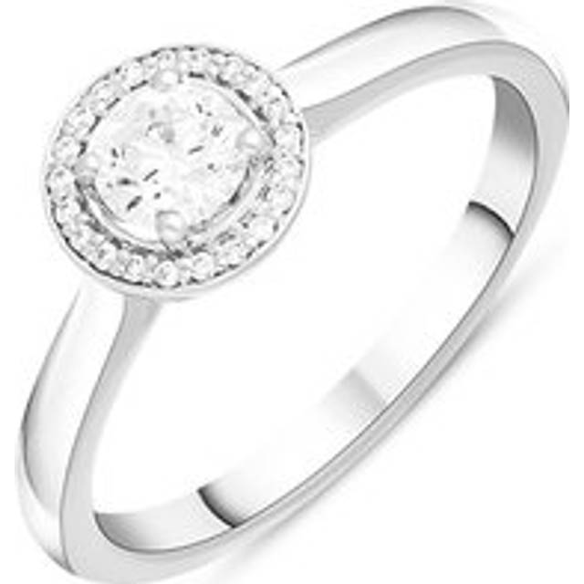 Platinum 0.61ct Diamond Round Cluster Ring - Platinum