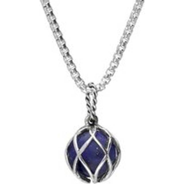 Sterling Silver Lapis Lazuli Emma Stothard Silver Darling 10mm Float Charm Necklace