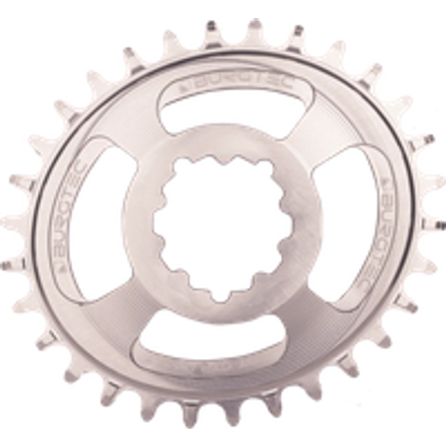 Burgtec Thick Thin Oval Chainring - 3mm Offset Boost GXP - Rhodium Silver