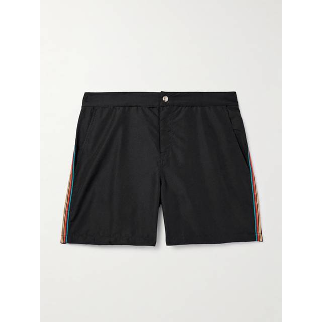 Paul Smith - Slim-Fit Mid-Length Striped Recycled Swim Shorts - Men - Black - M