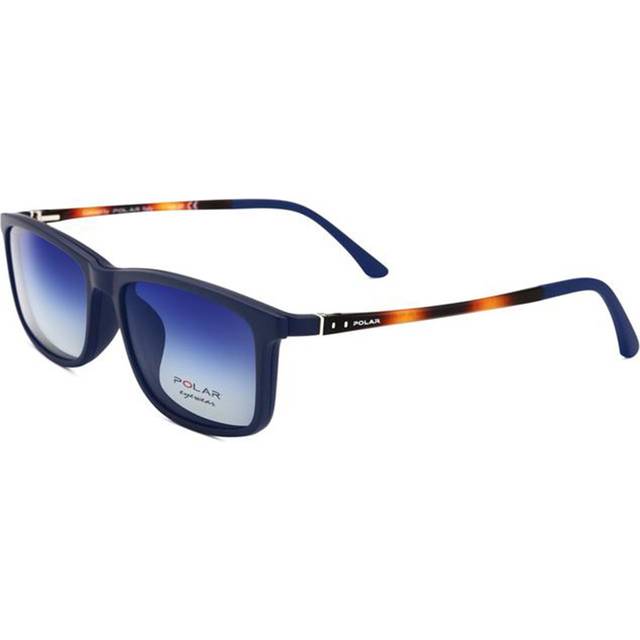 Polar 401 with Clip-On Polarized 420 Men&#39;s Eyeglasses Blue Size 55 (Frame Only) - Blue Light Block Available (55)