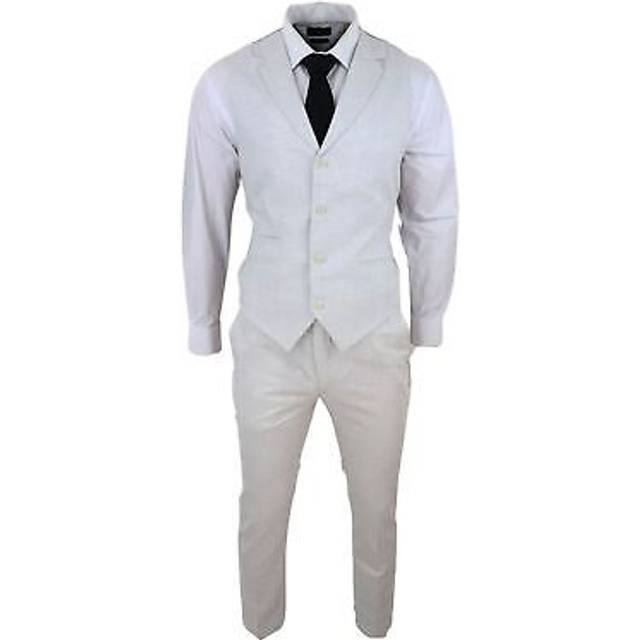 Men summer suit waistcoat trousers grey wedding truclothing