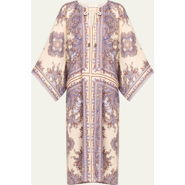 Zimmermann Women's Paisley Print Linen Midi Dress in Purple | 1210DSS242PPSLY (One Size)