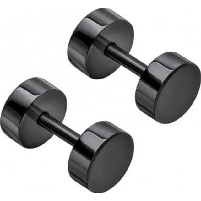 Stainless Steel Blackened Stud Earrings E6395