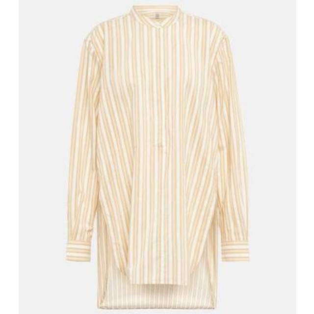 TOTEME Orange Striped Shirt - 885 Sand Dune Stripe - DK 32