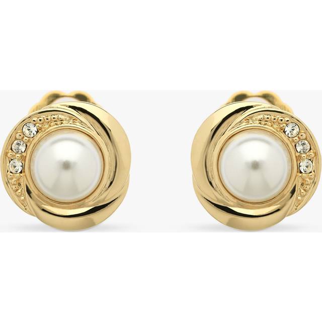 Emma Holland Faux Pearl and Crystal Clip-On Earrings, Gold