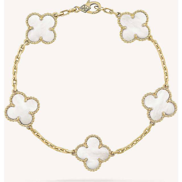 Van Cleef & Arpels Womens Yellow Gold Vintage Alhambra and Mother-of-pearl Bracelet - YELLOW GOLD