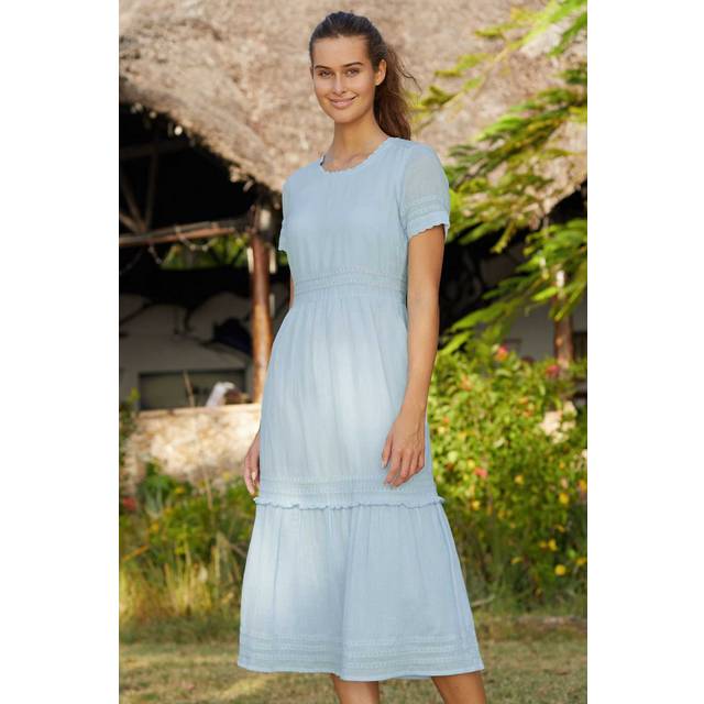 Carmela Midi Lace Dress | Light Blue
