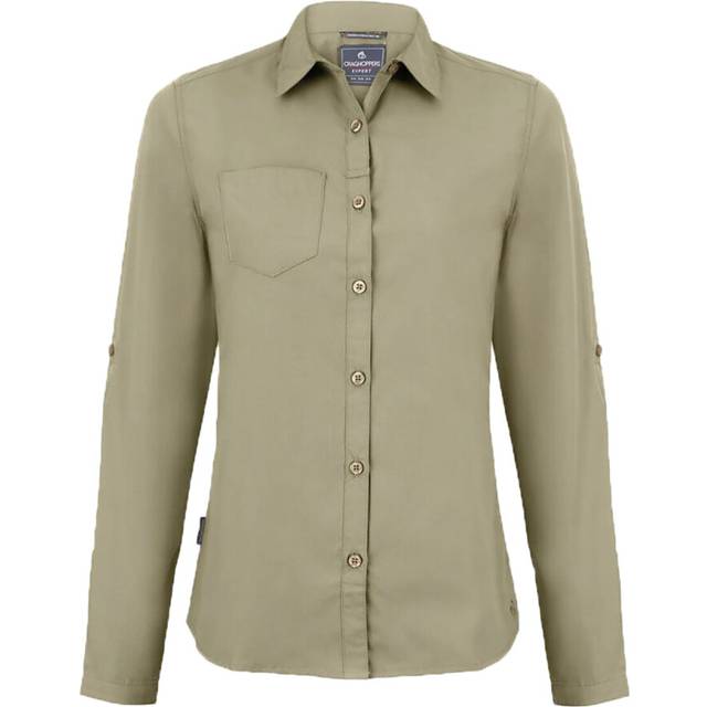 (14 UK, Pebble Brown) Craghoppers Womens/Ladies Expert Kiwi Long-Sleeved Shirt