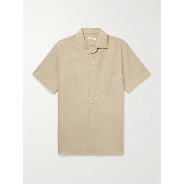 Loro Piana - André Camp-Collar Linen Shirt - Men - Neutrals - XL