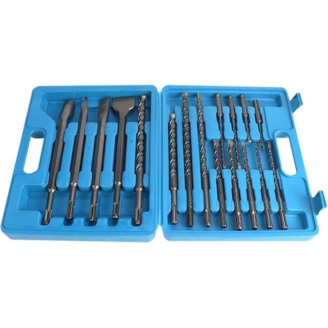 17Pcs/Set Electric Hammer SDS Plus Drill Bit Set 110/160/200/250mm for Concrete Wall Brick Block Masonry Hole Saw Drilling Bits