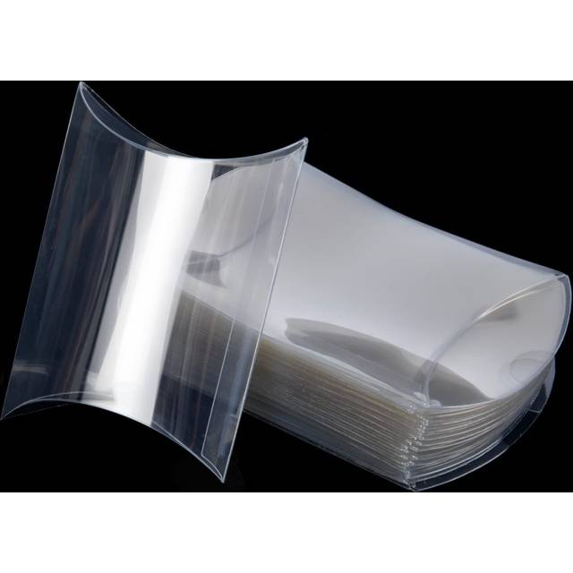 ISKYBOB 50 Pieces Plastic Pillow Box Mini Gift Candy Treat Transparent Packing Boxes Party Favors
