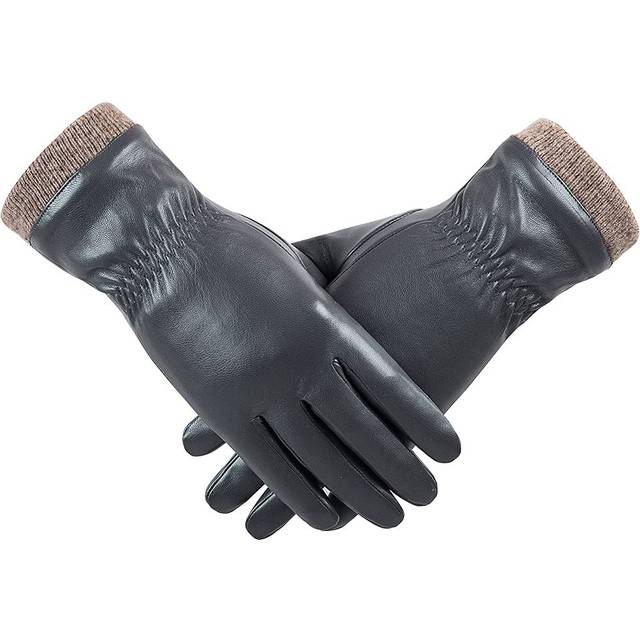 Winter Leather Gloves for Women  Wool Fleece Lined Warm Gloves  Touchs