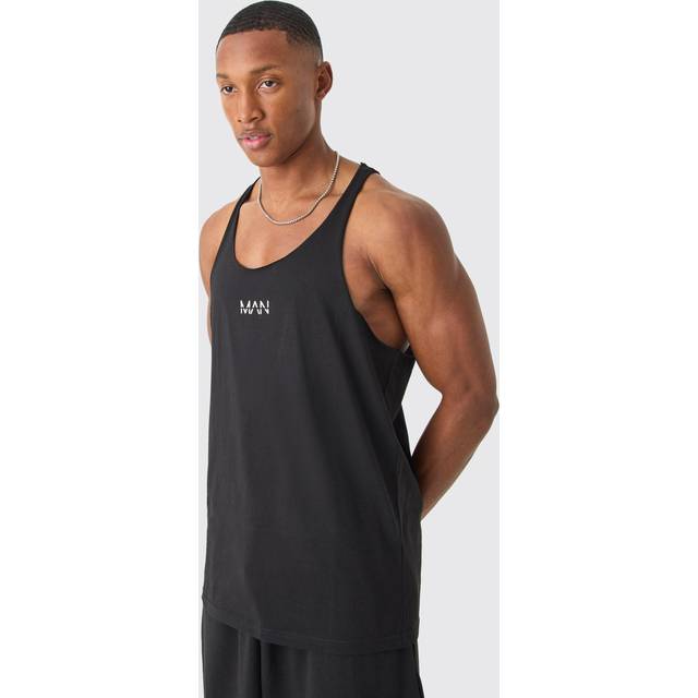 Regular Fit Man Dash Racer Back Basic Vest - Black - XS