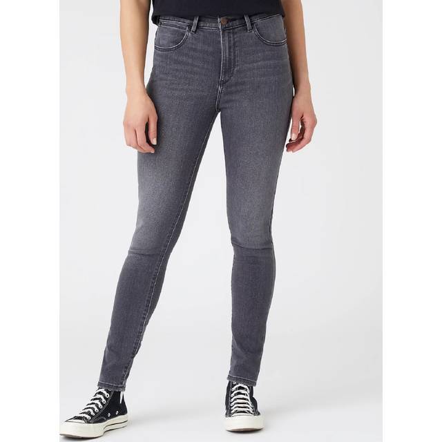 Wrangler High Rise Skinny Stretch Jeans Soft Smoke