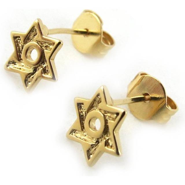 Les Trésors De Lily [N1701] - Gold plated 'Star of David' gold plated earrings - 7 mm gold