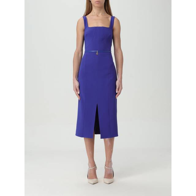 Elisabetta Franchi Indigo Sheath Kjole Med Slids Polyester - Blå