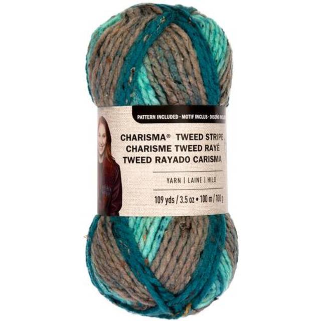 Loops & Threads Charisma Tweed Stripe Yarn 1 Ball 3.5 oz. - Cappuccino