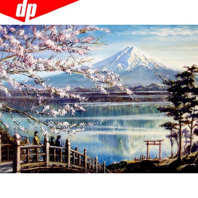 Diamond Painting Full Round Mount Fuji Embroidery Rhinestone Picture Diamond Painting Cross Stitch 20X30CM