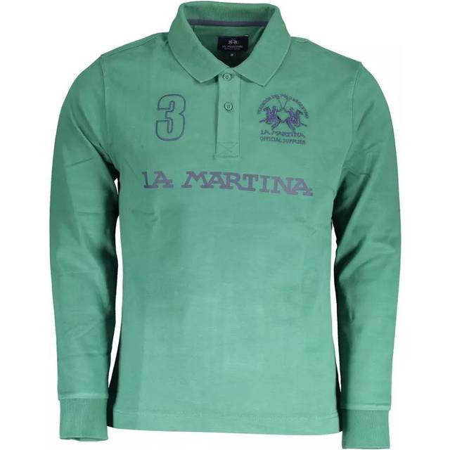 Green Cotton Men Polo Shirt - XL