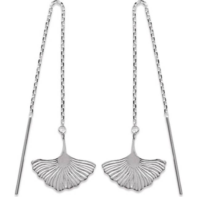 Les Trésors De Lily [Q8412] - Boucles argent 'Ginkgo Biloba' argenté (rhodié) - 5 cm- 16x15 mm silver