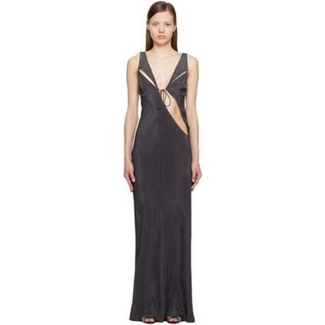 Christopher Esber Gray Triquetra Contoured Maxi Dress - Charcoal - AU 14