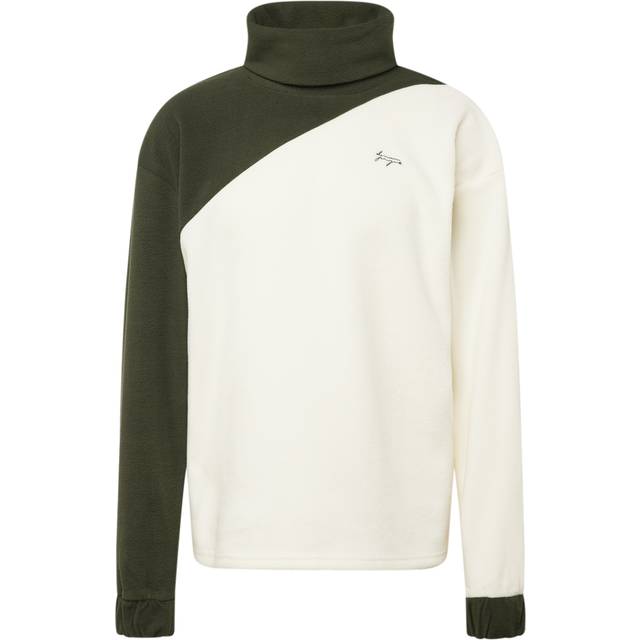 Denim Project Herren Fleece-Pullover schlichter Rollkragen-Pullover DP-10023-123 586 Weiß/Grün