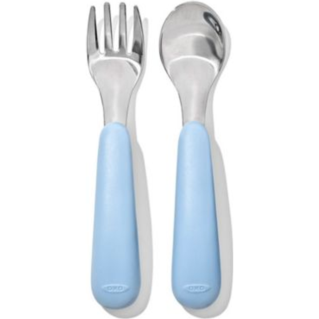 Oxo tot silicone feeding spoons set green 2 pack baby food