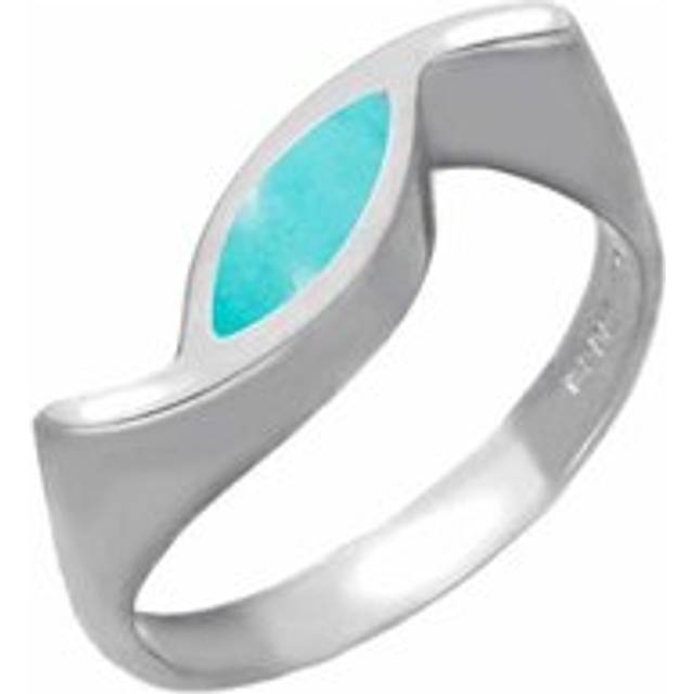 Sterling Silver Turquoise Toscana Overlapping Marquise Ring - Silver