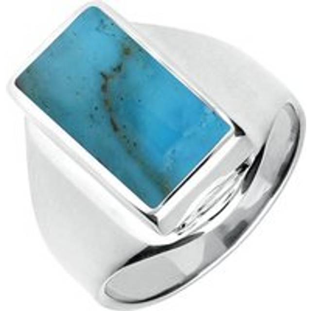 Sterling Silver Turquoise Small Oblong Ring