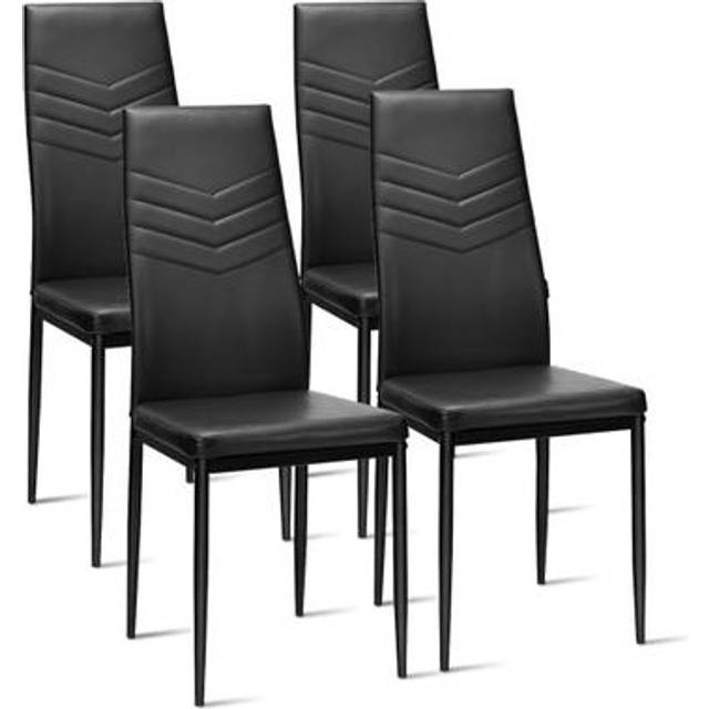 Costway Set of 4 Black Upholstered Chair
