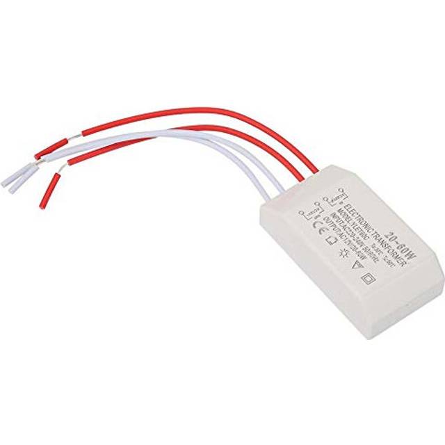 Voltage Converter for Halogen Light, 220V to 12V Electronic Transformer,20-60W Power Supply Converter Adapter for G4 Quartz,Crystal Lamp(White)