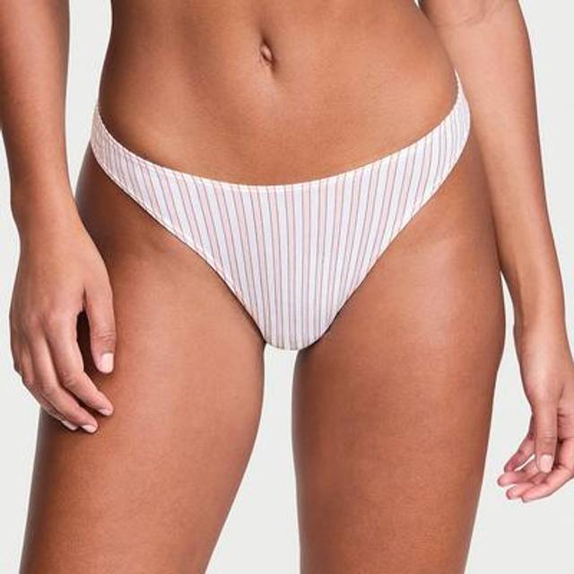 Victoria's Secret Purest Pink Stripe Thong Knickers - purest pink stripe - XXL
