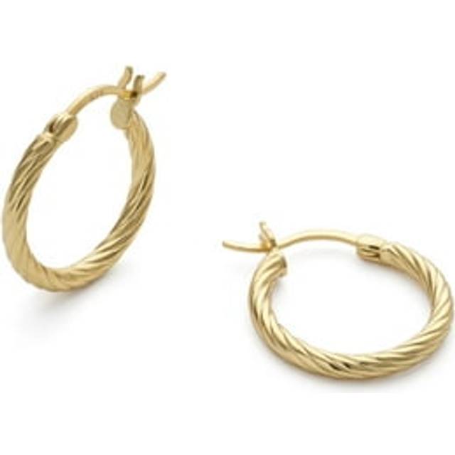 Large Gold Twist Huggie Hoop Earrings - One Size