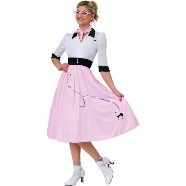 Women's Sock Hop Sweetheart Costume - Black&#47;Pink&#47;White (M)