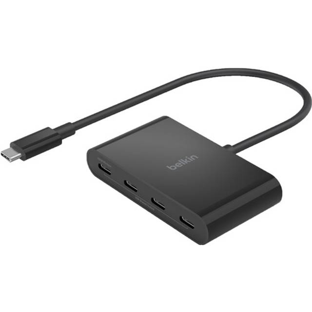 Belkin CONNECT USB-C™ till 4-portars USB-C Hubb, multiportadapter-dongelmed 4 USB-C 3.2 Gen2-portar och 100 W PD med max 10 Gbit/s dataöverföring för MacBook, iPad, Chromebook, PC, m.m.