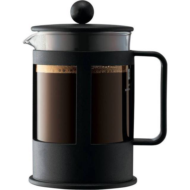 BODUM 1784-01 Kenya 4 Kopp Fransk Press Kaffebryggare, Svart, 0,5 l