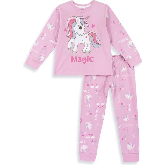 Chicco Enhörning pyjamas långärmad av bomull, flicka, rosa, 3-4
