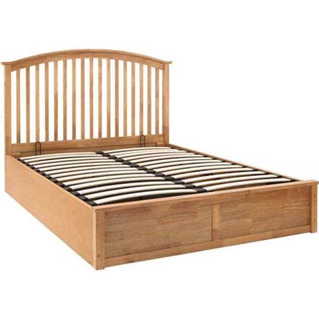 Madrid Wooden Ottoman Bed Double Oak, Brown