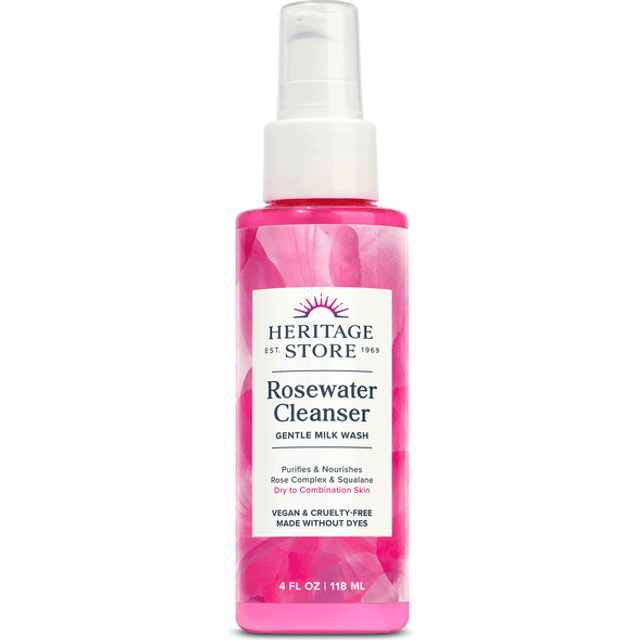 Heritage Store, Rosewater Cleanser, Gentle Milk Wash , 4 fl oz (118 ml)