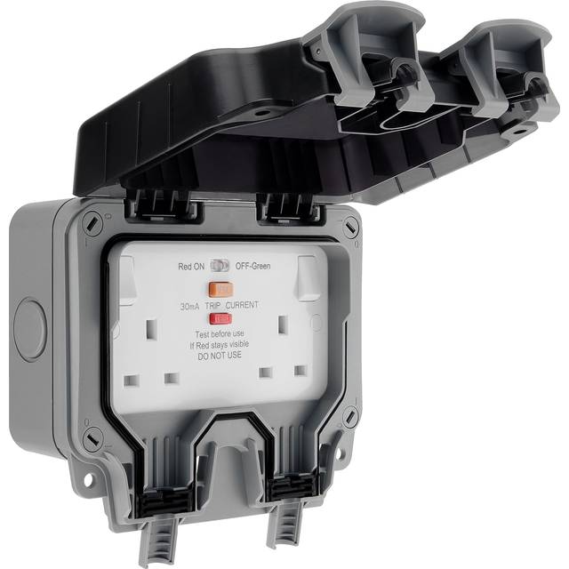 BG IP66 13A RCD Switched Socket 2 Gang Polycarbonate