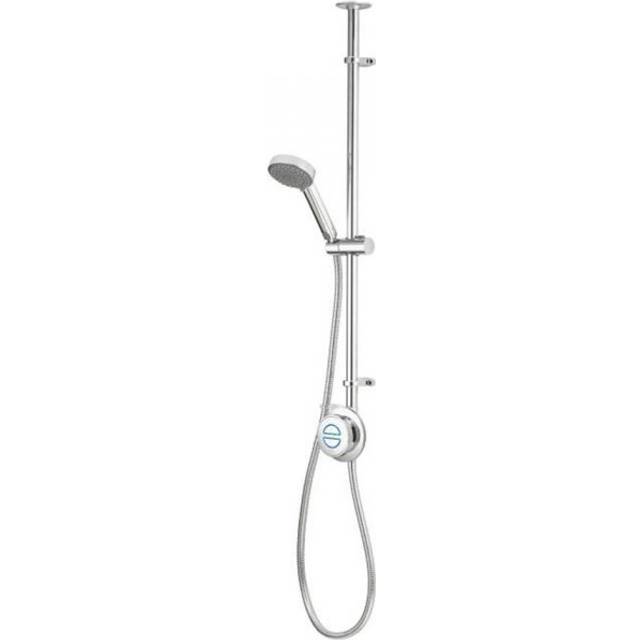 Aqualisa Quartz Classic Smart Digital Exposed Thermostatic Shower Pumped Ceiling Fed in Chrome Stainless Steel