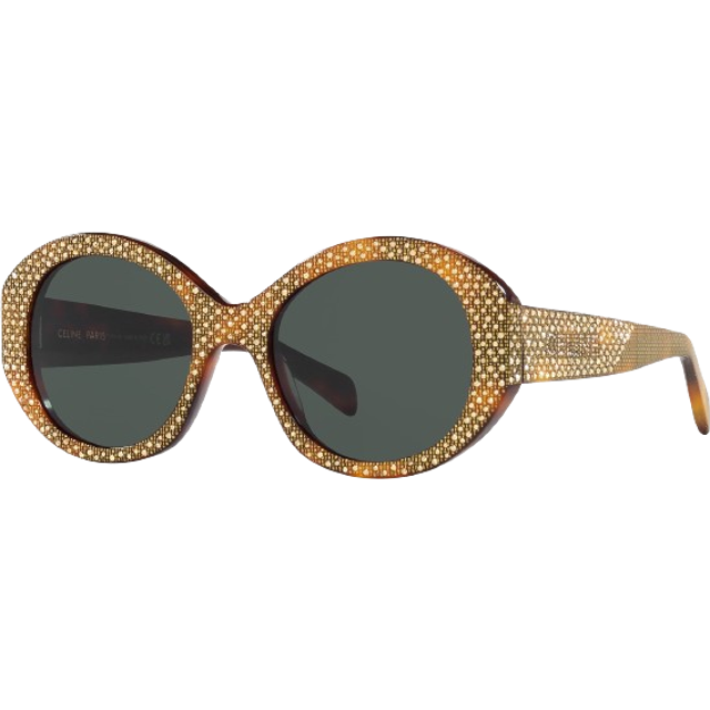 Celine Smoke Round Ladies Sunglasses CL4240IS 53A 53 - Gold Tone (OS)